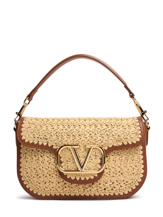 Luisaviaroma Borsa effetto rafia con logo