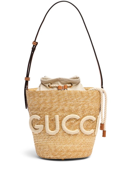 Luisaviaroma Borsa piccola in rafia con logo