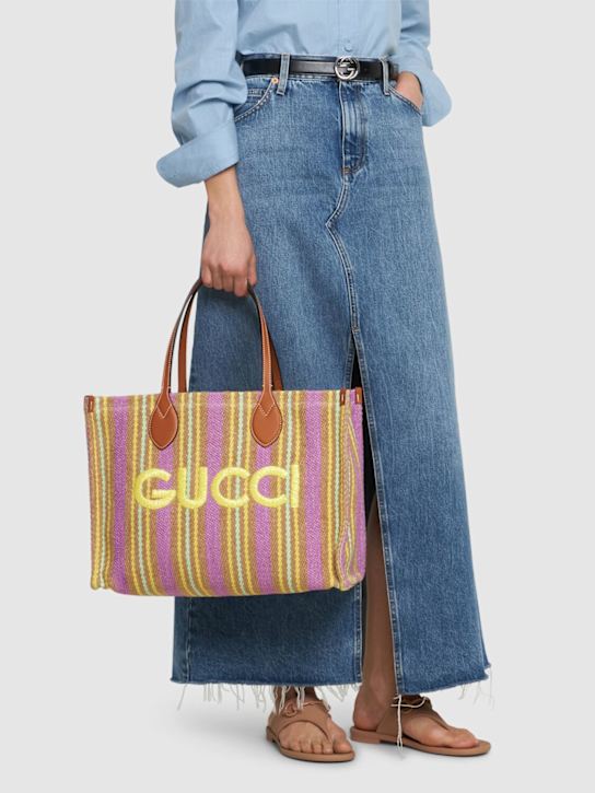 Luisaviaroma Borsa Shopping Media In Tela Con Logo