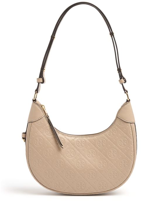 Luisaviaroma Borsa T Monogram Crescent in pelle