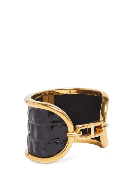 Luisaviaroma Bracciale In Pelle Goffrata E Ottone