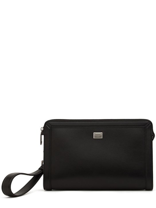Luisaviaroma Busta in pelle con placchetta logata