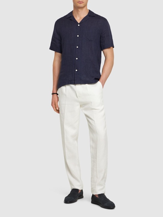 Luisaviaroma Camicia Bowling Angelo In Lino