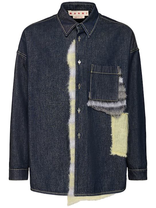 Luisaviaroma Camicia in denim con patch in lana