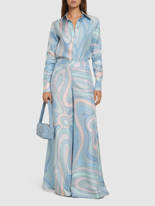 Luisaviaroma Camicia In Twill Di Seta Stampato