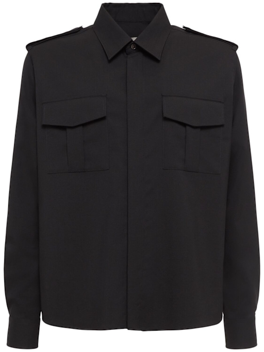 Luisaviaroma Camicia military in tela di lana