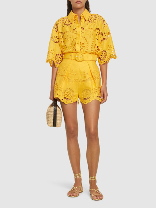 Luisaviaroma Camicia Pop In Lino Ricamata
