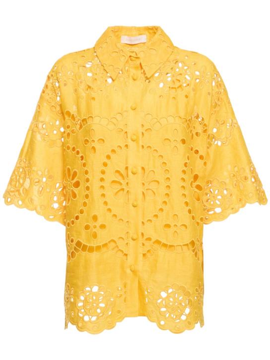 Luisaviaroma Camicia Pop in lino ricamata