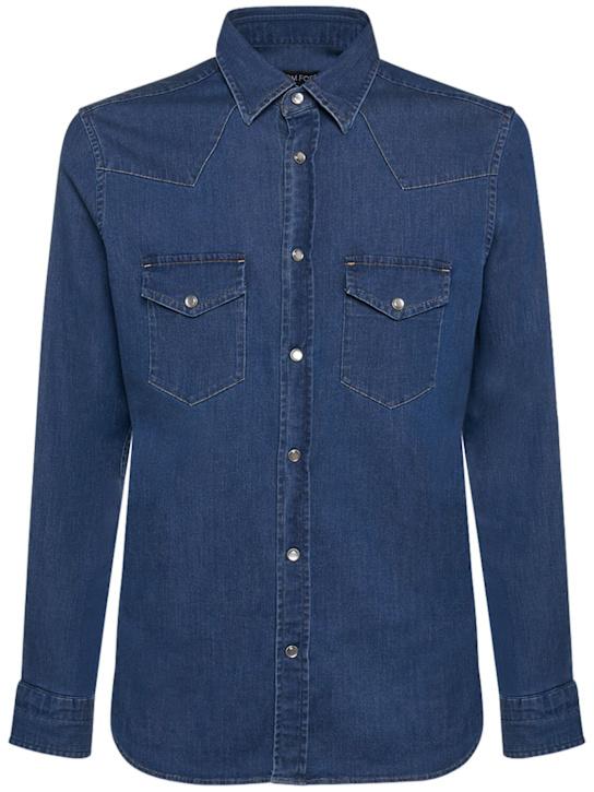 Luisaviaroma Camicia western in denim washed
