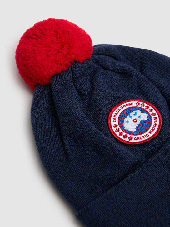 Luisaviaroma Cappello Beanie In Lana / Pompom E Logo
