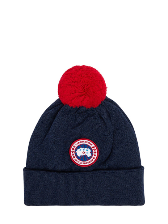 Luisaviaroma Cappello beanie in lana / pompom e logo