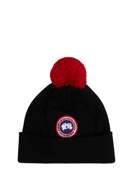 Luisaviaroma Cappello beanie in lana / pompom e logo