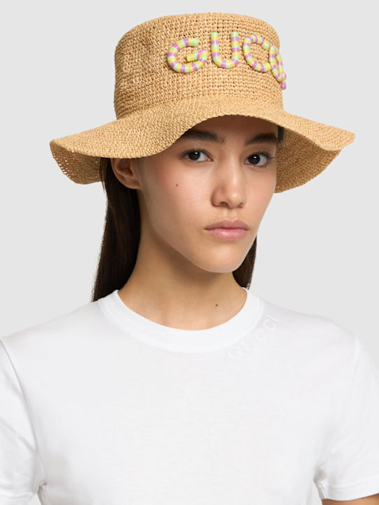 Luisaviaroma Cappello In Rafia Con Logo