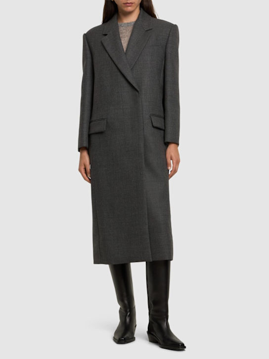 Luisaviaroma Cappotto Midi Monopetto In Lana