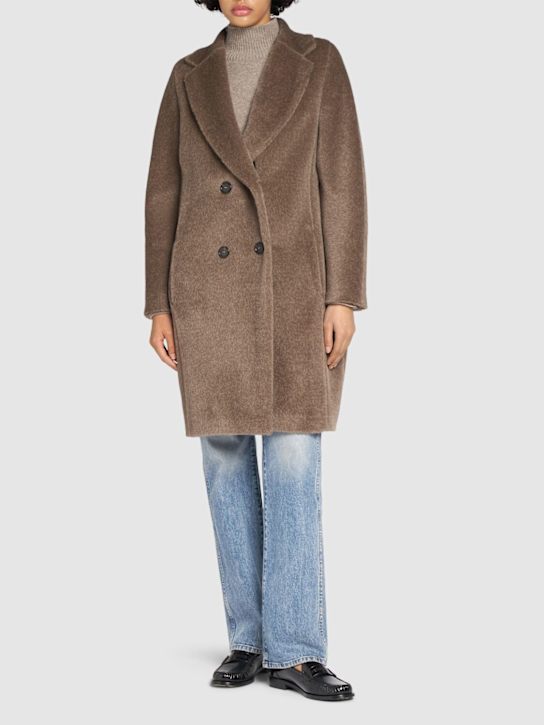 Luisaviaroma Cappotto Midi Roseto In Teddy Di Lana