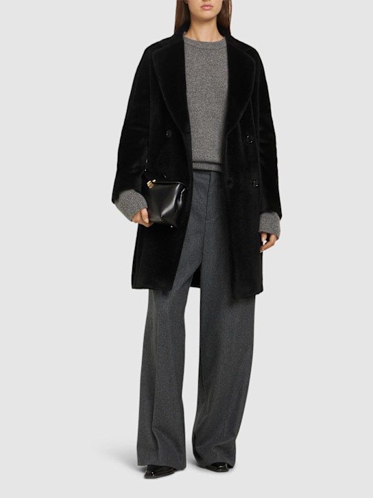 Luisaviaroma Cappotto Midi Roseto In Teddy Di Lana