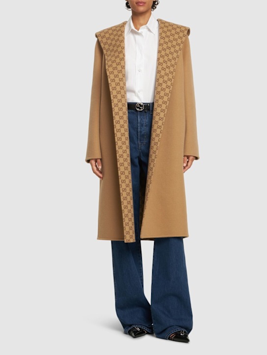 Luisaviaroma Cappotto Reversibile In Misto Lana GG