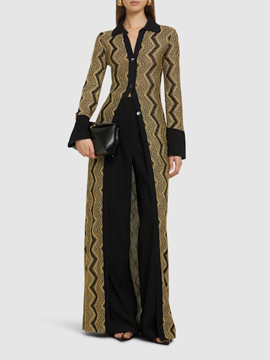 Luisaviaroma Cardigan Lungo In Maglia Di Lurex