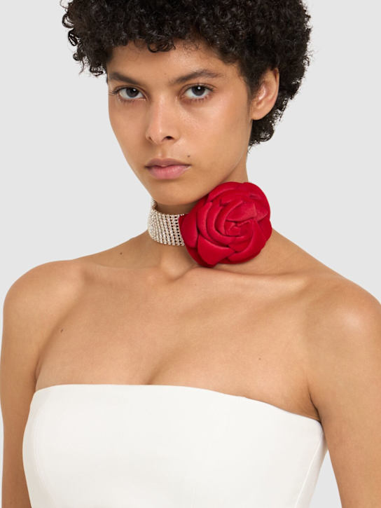 Luisaviaroma Choker Con Cristalli E Rosa