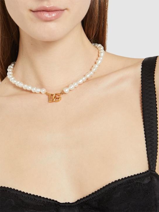 Luisaviaroma Choker Con Logo DG E Perle