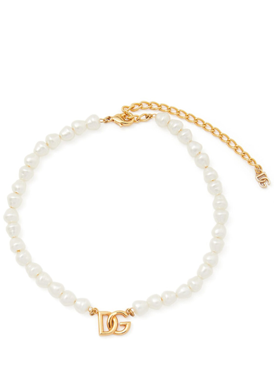 Luisaviaroma Choker con logo DG e perle