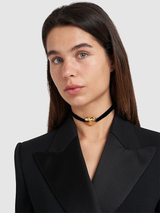 Luisaviaroma Choker In Velluto Con Cuore Logato