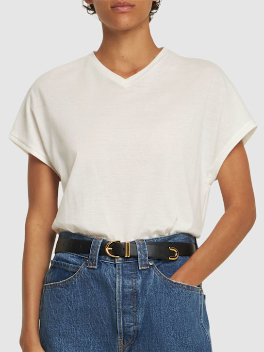 Luisaviaroma Cintura Bambi Skinny In Pelle Liscia