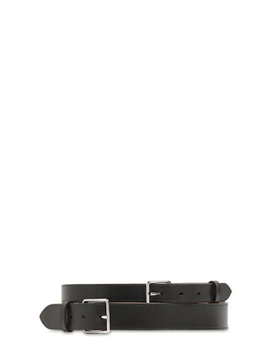 Luisaviaroma Cintura doppia in pelle morbida 6cm