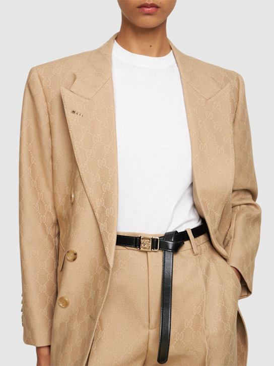 Luisaviaroma Cintura In Pelle Con Fibbia GG 2cm