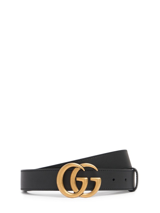 Luisaviaroma Cintura in pelle con fibbia GG 3cm