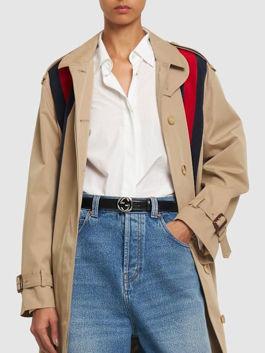 Luisaviaroma Cintura In Pelle Con GG 25mm