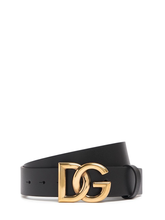 Luisaviaroma Cintura in pelle con logo 3 5cm