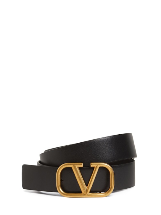 Luisaviaroma Cintura in pelle con logo 30mm