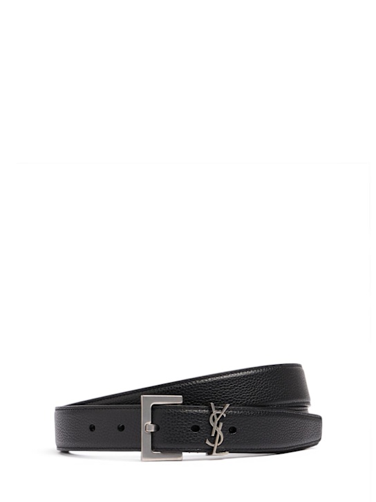 Luisaviaroma Cintura in pelle con monogramma 3cm