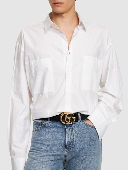 Luisaviaroma Cintura In Pelle Lucida Con GG 40mm