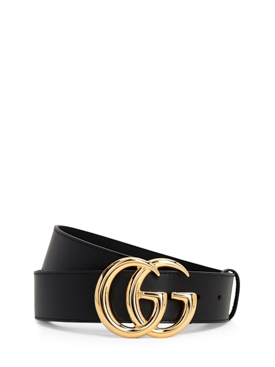 Luisaviaroma Cintura in pelle lucida con GG 40mm