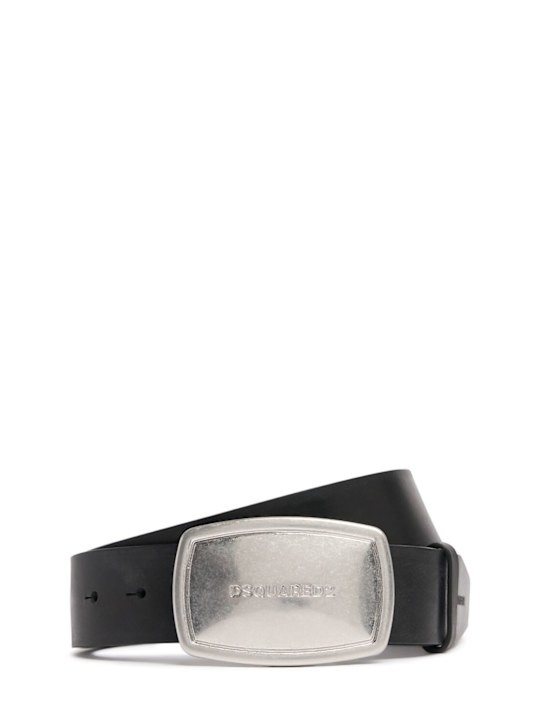 Luisaviaroma Cintura in pelle / placchetta logo 40mm