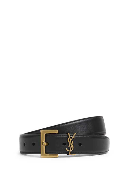 Luisaviaroma Cintura Monogram in pelle 3cm