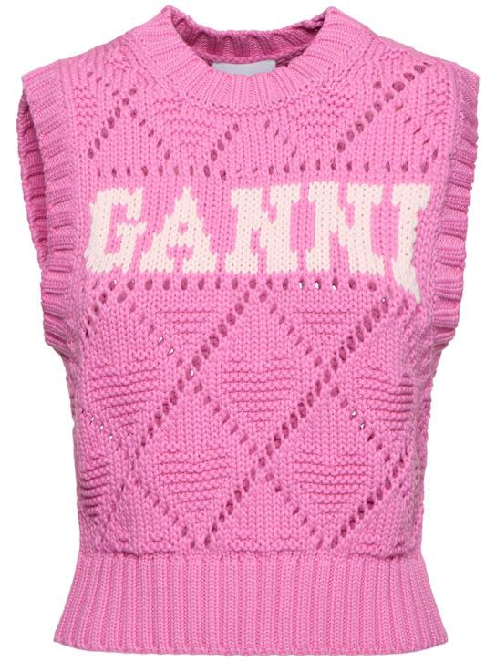 Luisaviaroma Cotton blend crop knit vest