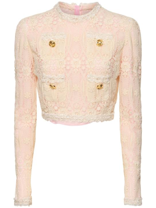 Luisaviaroma Crop top maniche lunghe macramé