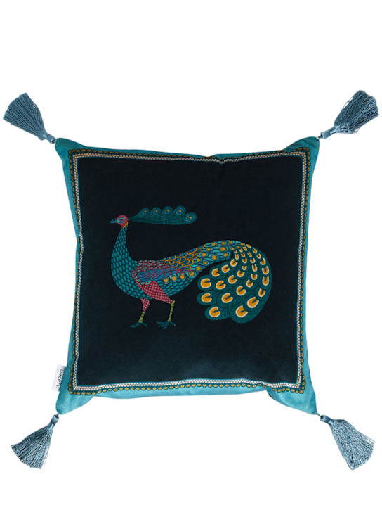 Luisaviaroma Cuscino Peacock Garden in velluto