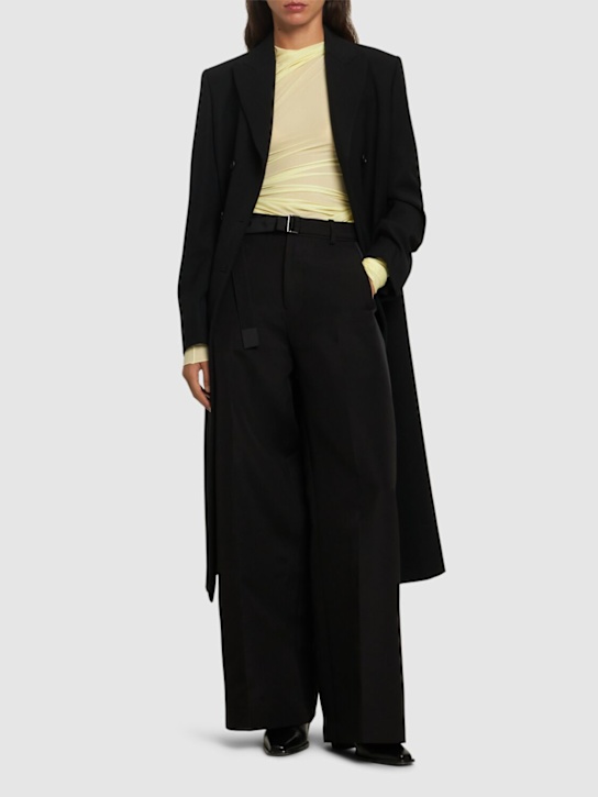 Luisaviaroma Double-faced Silk & Cotton Wide Pants