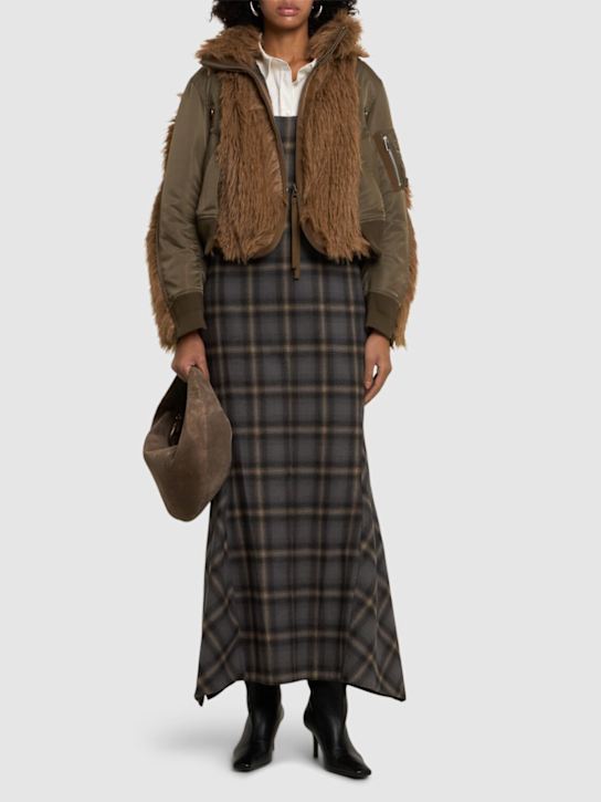 Luisaviaroma Faux Fur & Nylon Twill Jacket