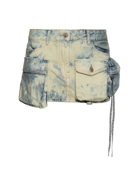 Luisaviaroma Fay bleached denim cargo mini skirt