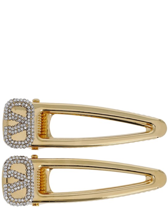 Luisaviaroma Fermacapelli V Logo / cristalli