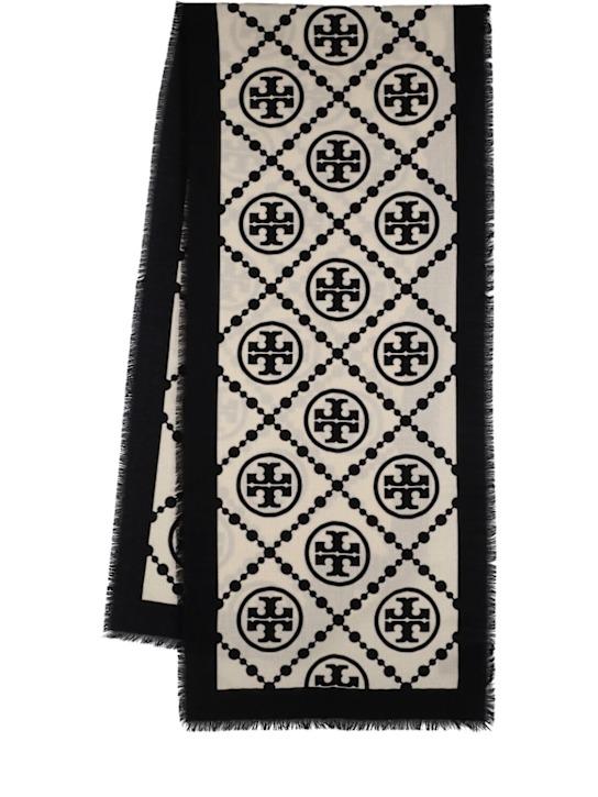 Luisaviaroma Foulard in lana e seta T monogram
