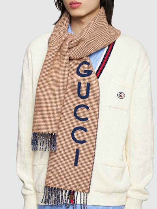 Luisaviaroma Foulard In Misto Lana Pied De Poule