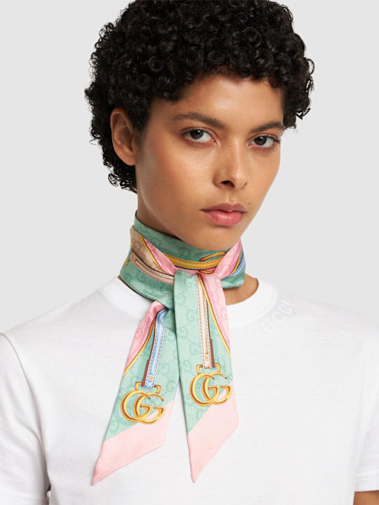 Luisaviaroma Foulard In Seta Stampato GG