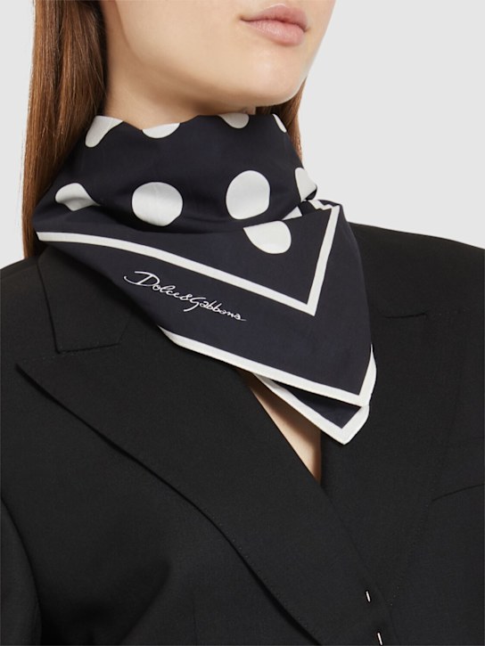 Luisaviaroma Foulard In Twill Di Cotone A Pois