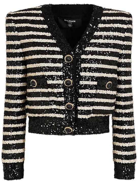 Luisaviaroma Giacca a righe con paillettes